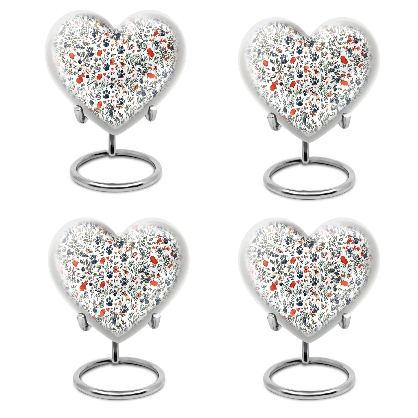 Large 10 Inch PAWS Urn, Heart-shaped memorial urn