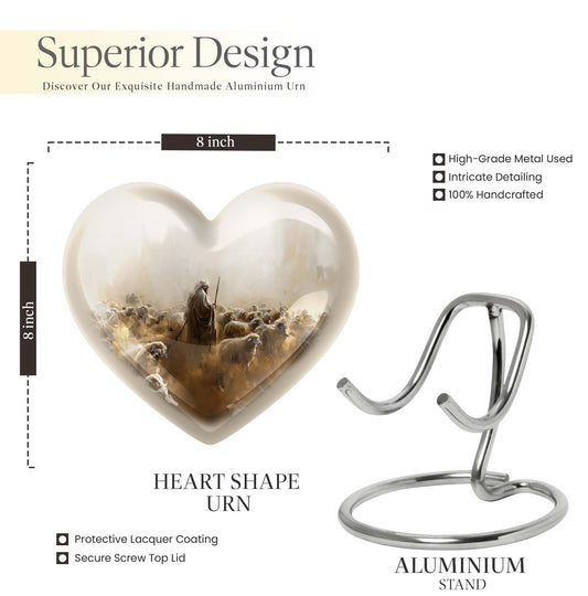 heart-shaped Shepherd Urn for male ashes