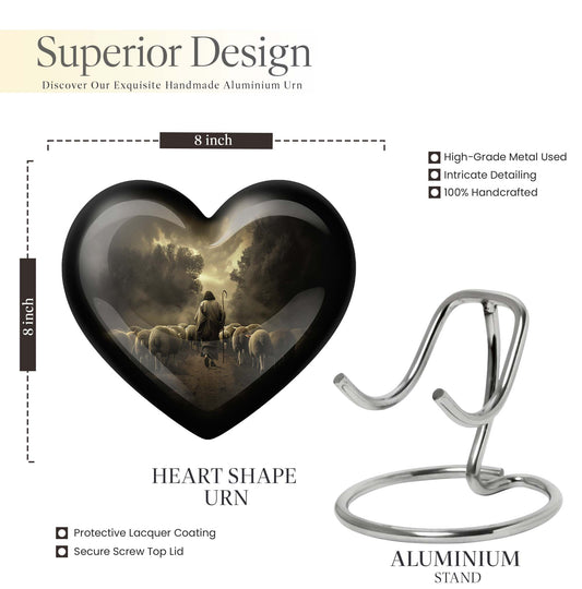 Heart Urn for men's cremation ashes