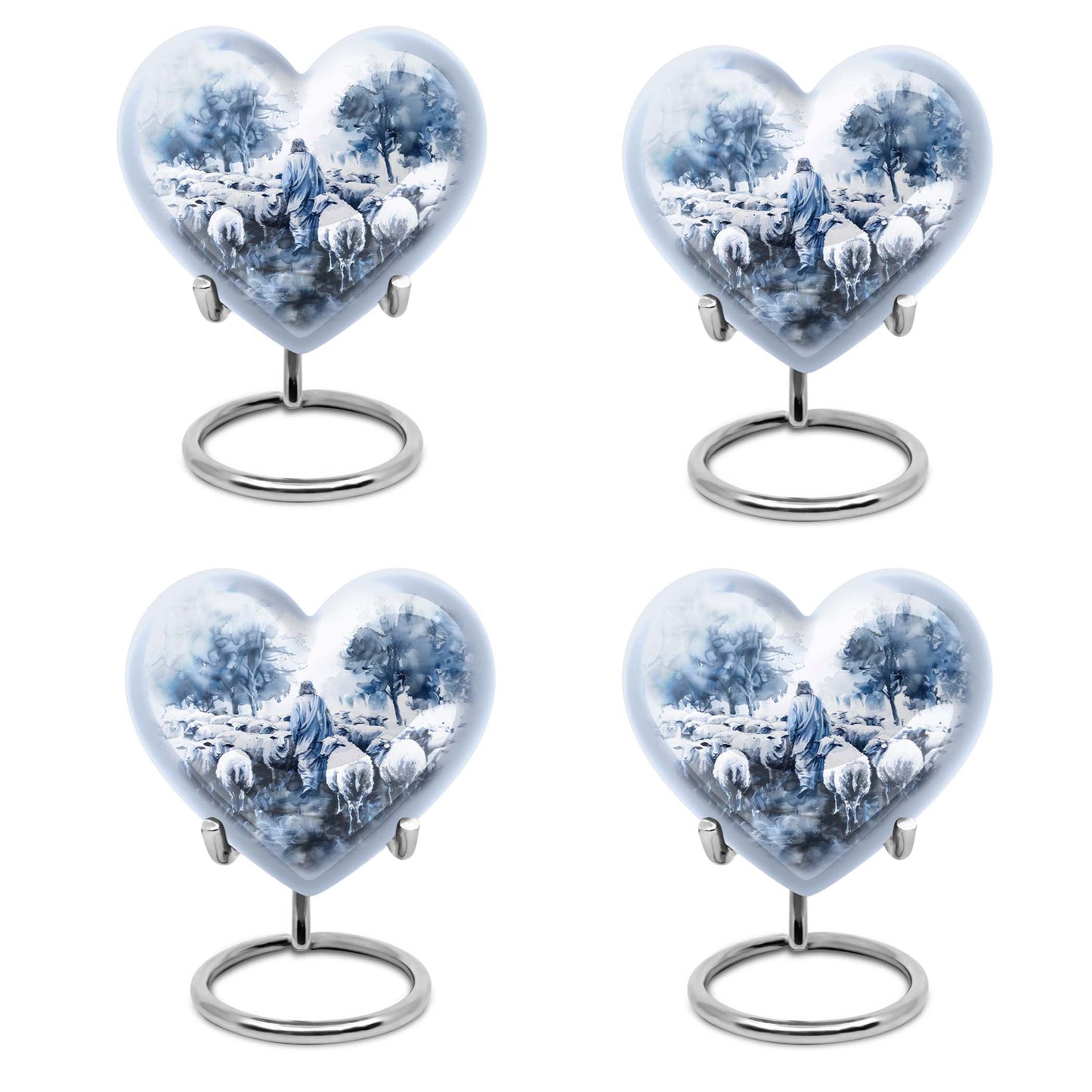 shepherd burial urn with heart design