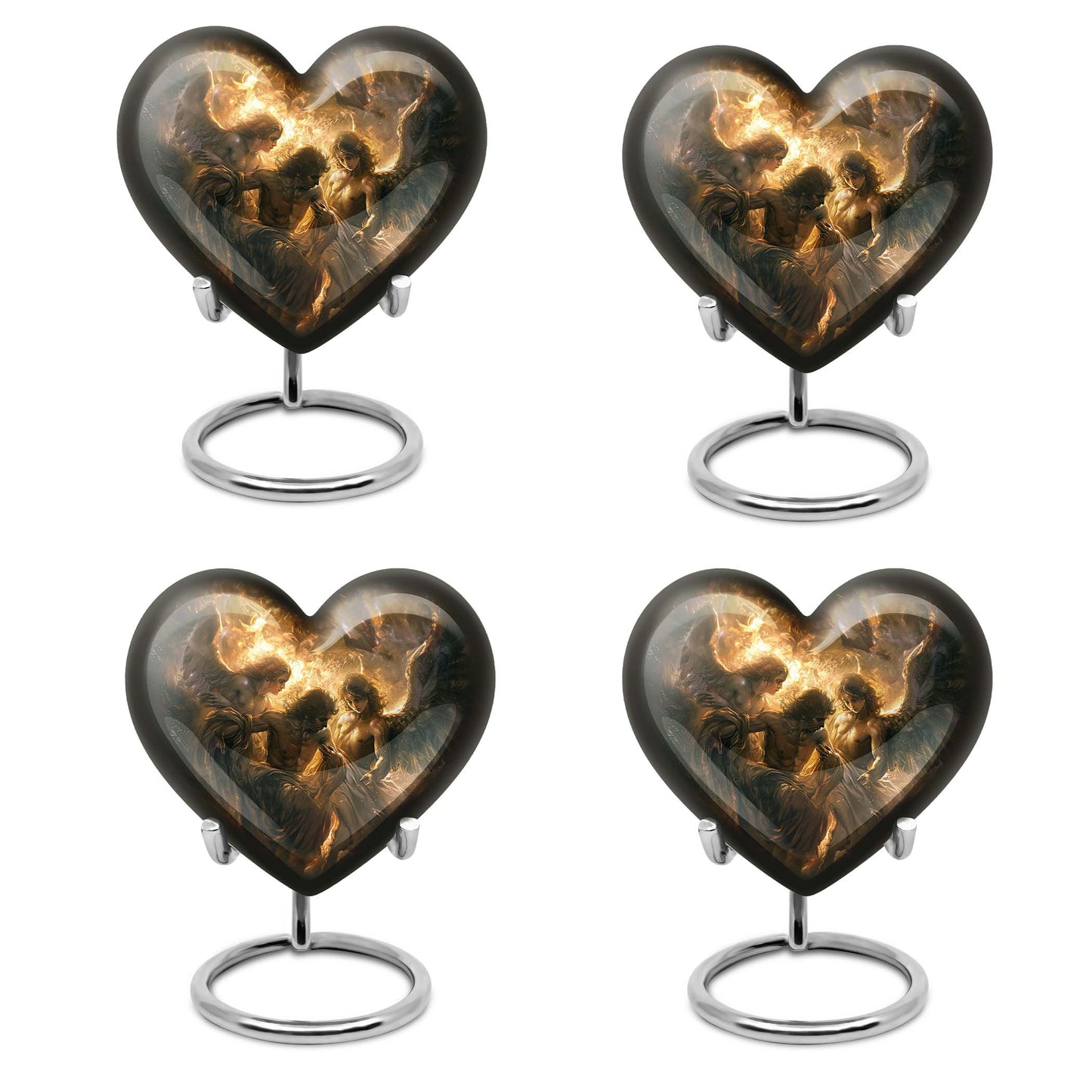 heart-shaped catholic urn for adult female ashes,