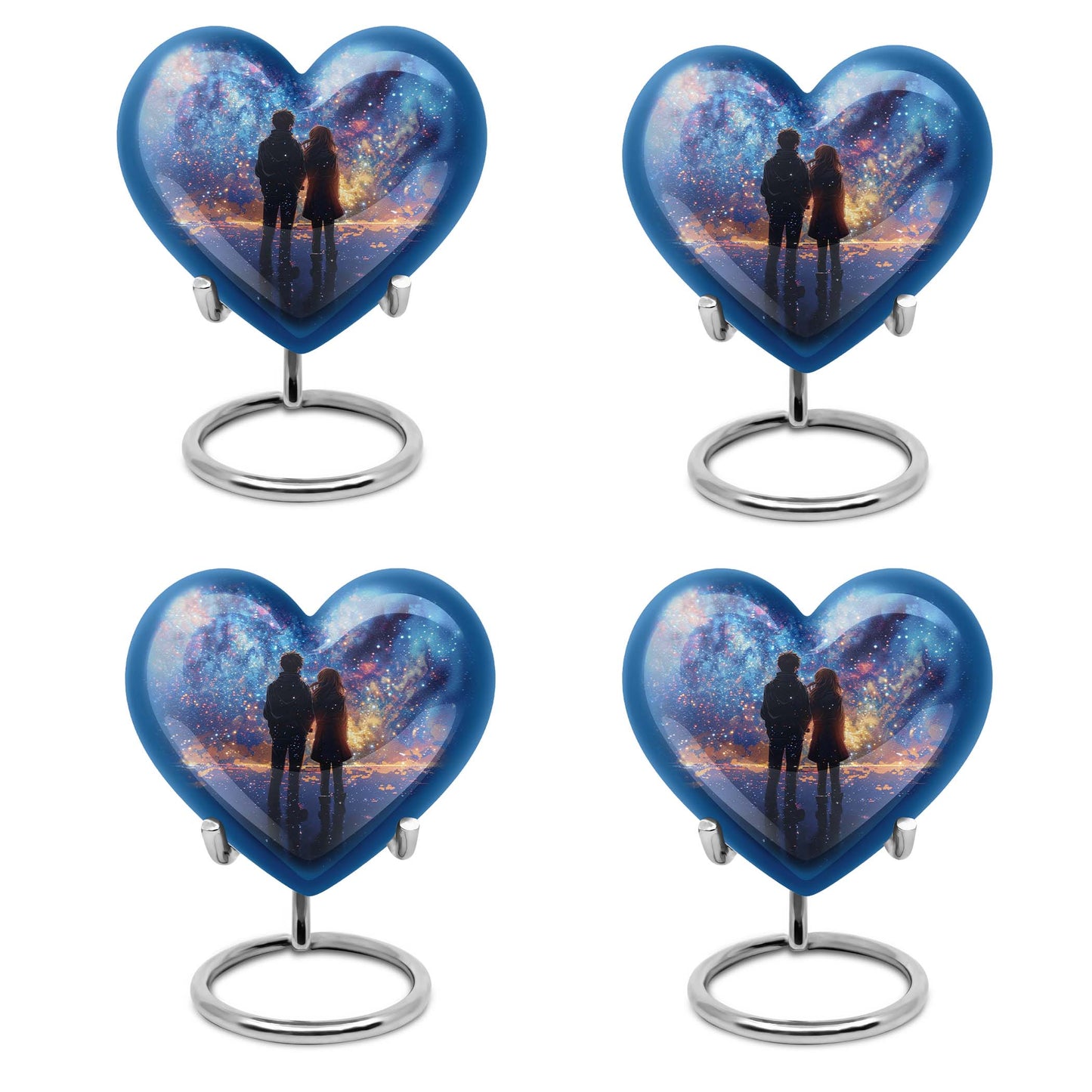 Heart-design medium size brother and sister urn