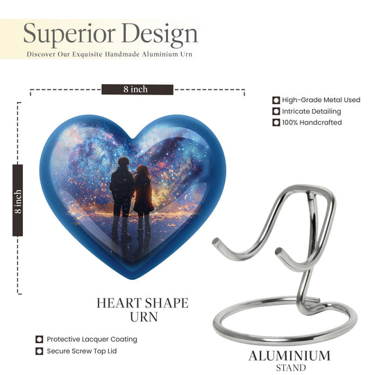 Heart-design medium size brother and sister urn