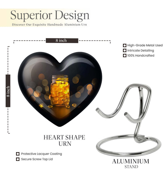 Heart-shaped, 10-inch Honey Pot Urn for ashes