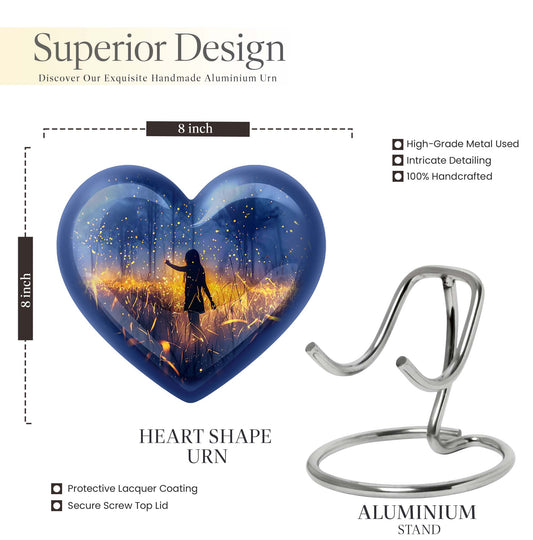 10 inch Twilight Forest Heart Urn,