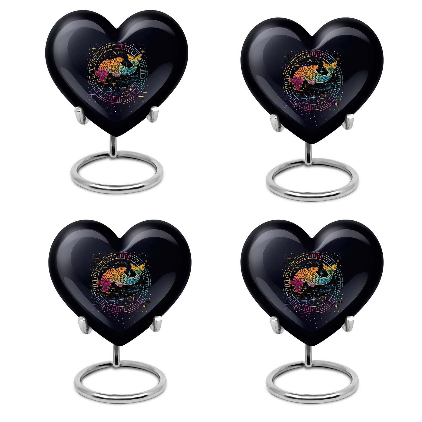 heart-shaped fish urn