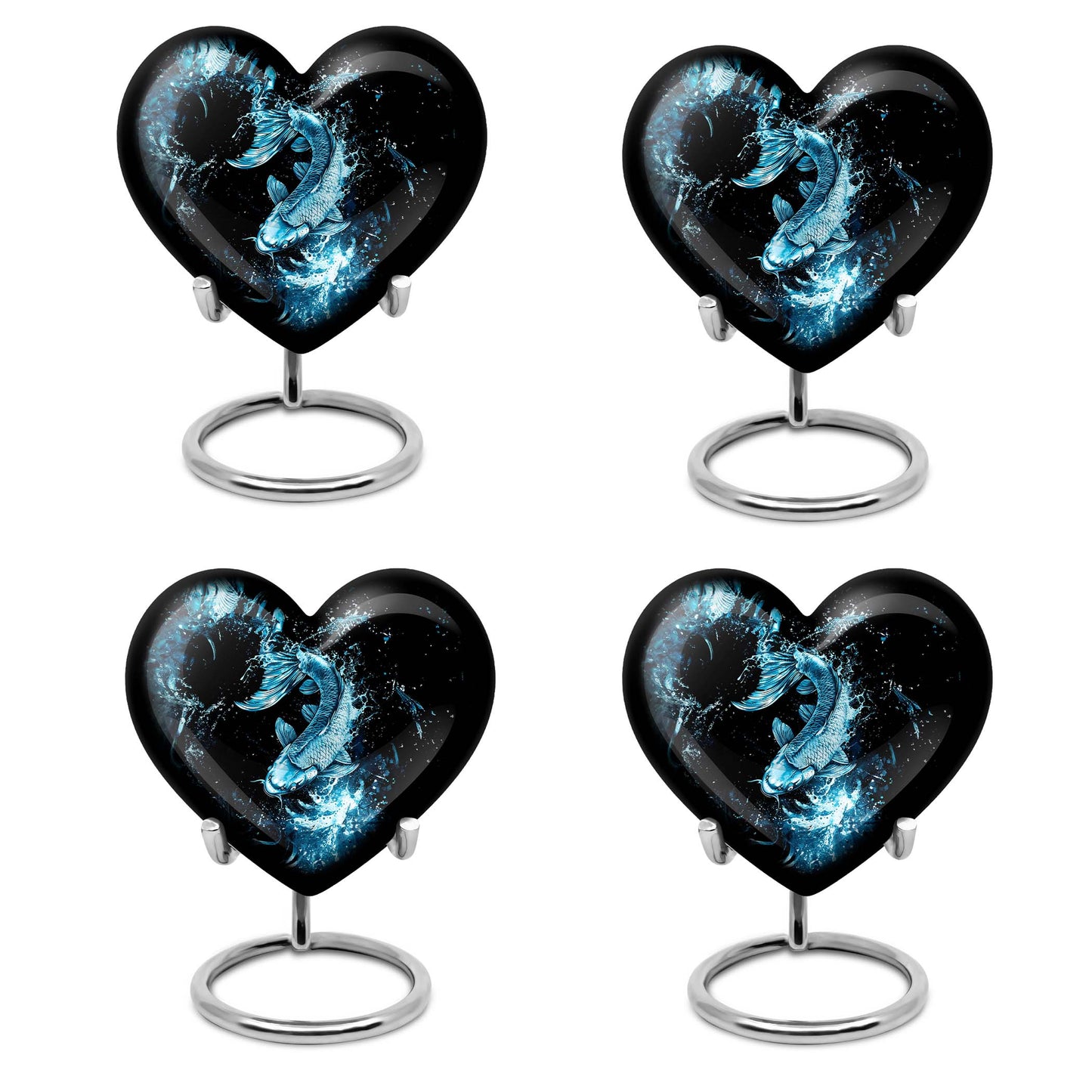 10-inch heart-shaped catholic urn for human ashes,