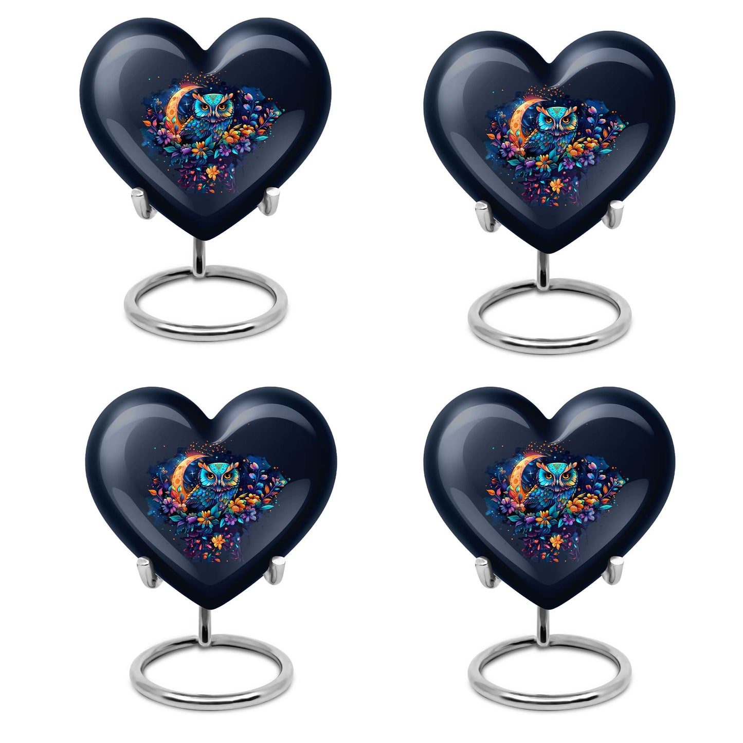 heart-shaped owl urn