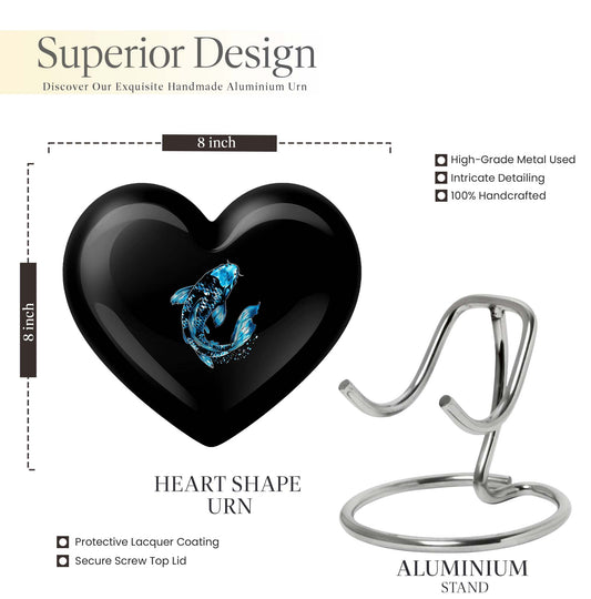 Heart shaped 10-inch burial urn crafted