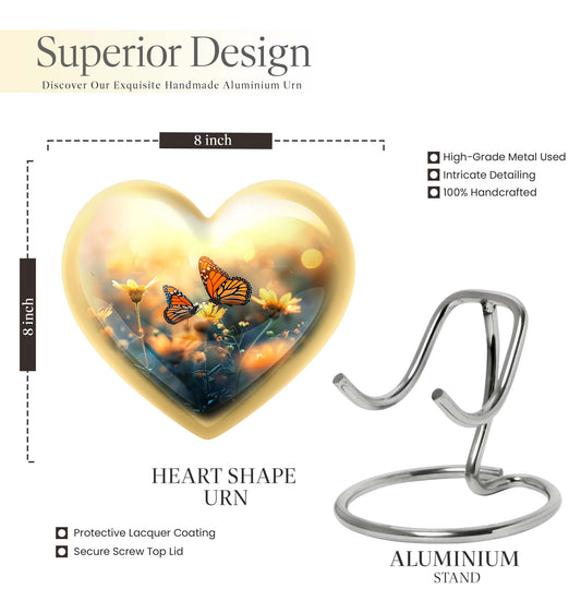 Heart butterfly urn for women