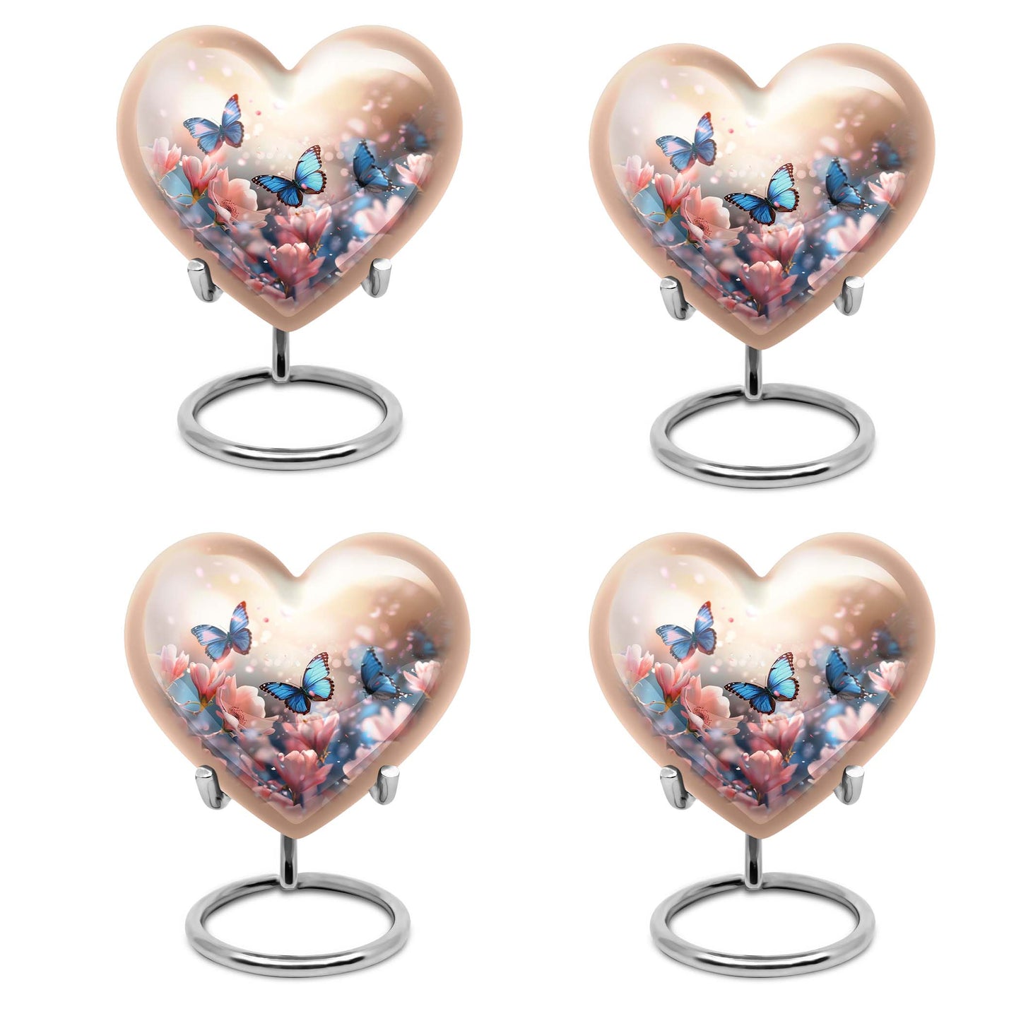 heart shaped butterfly funeral urn for men