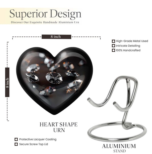 diamond heart urn