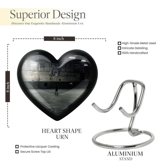 heart shaped basketball Urn