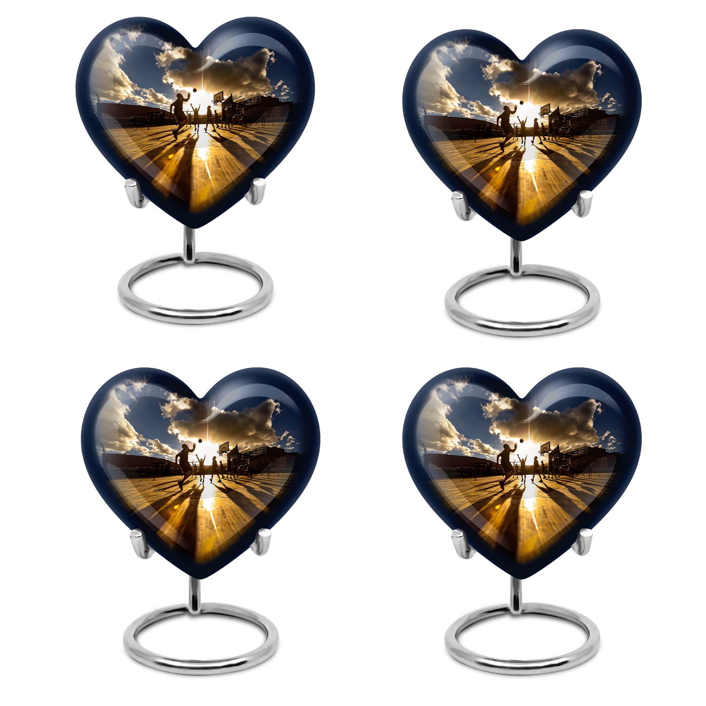 Heart-designed basketball urn for women's ashes