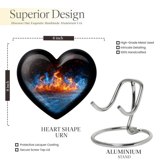 heart-shaped fire urn