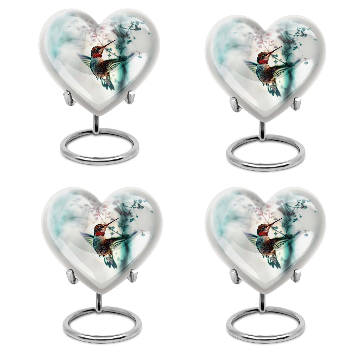 heart shaped humming bird urn for adult human ashes