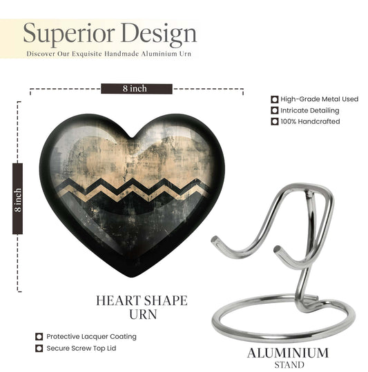 Patterned, 10-inch Heart urn