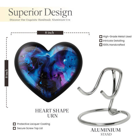 Galaxy Heart Urn For Ashes