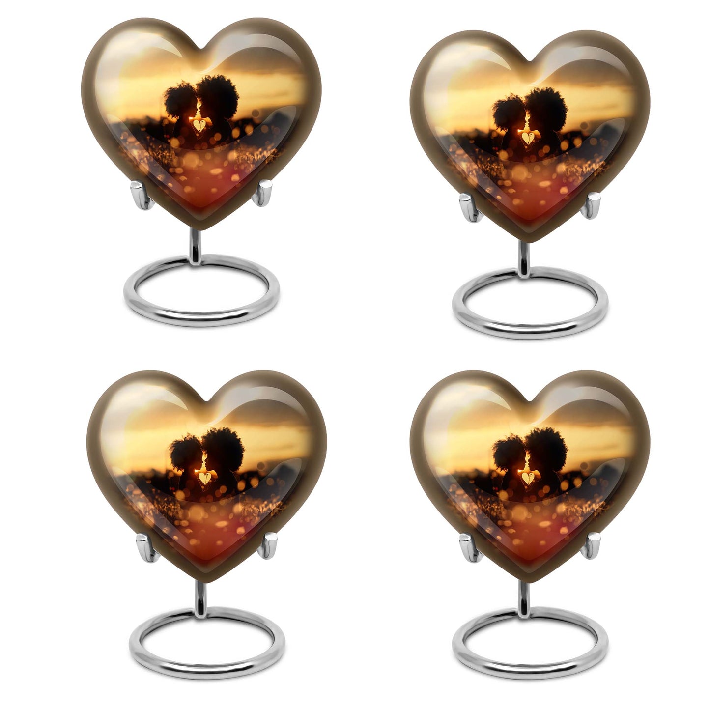 heart-shaped burial urn for adult female.