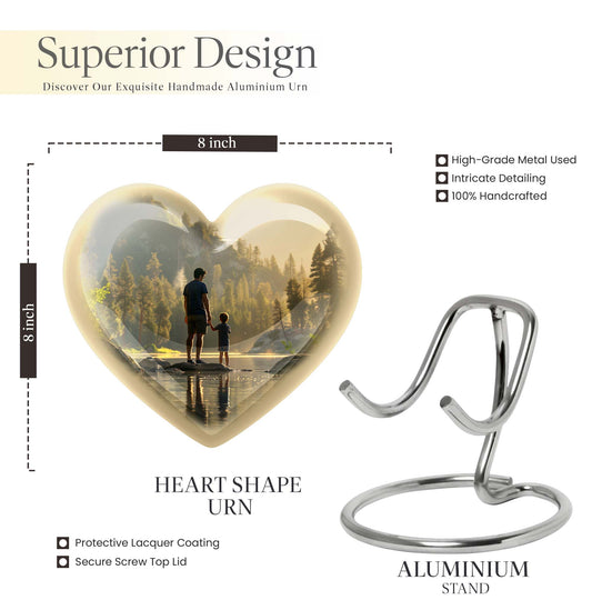 heart-shaped fishing urn for ashes
