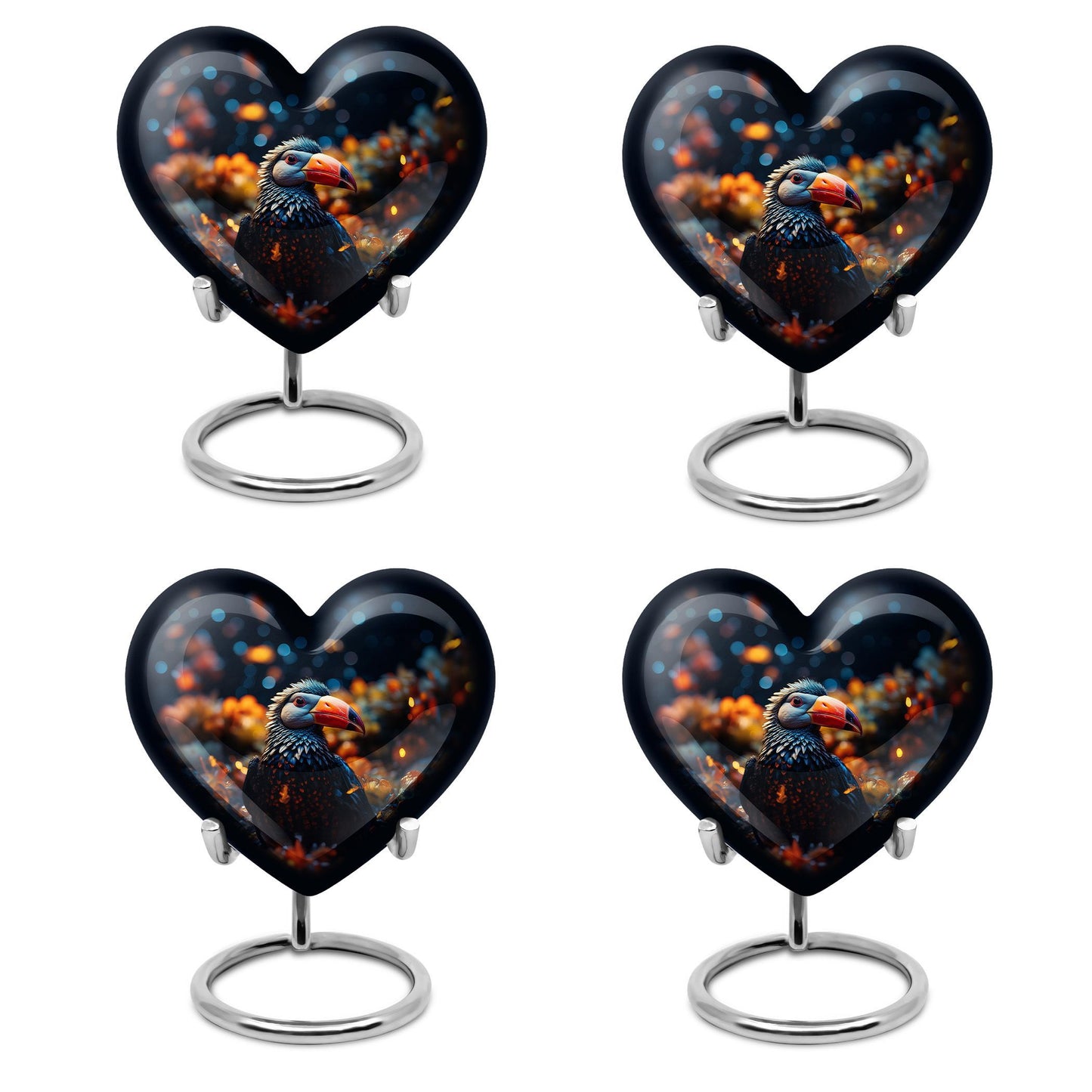 10-inch abstract design heart-shaped Toucans
