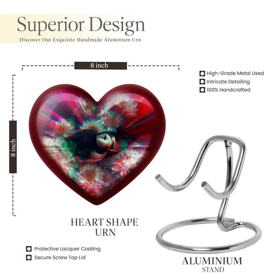 Toucans Urn, heart-shaped