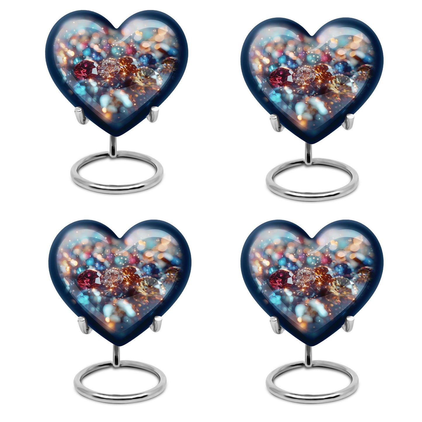 heart-shaped, 10-inch diamond Urn for ashes