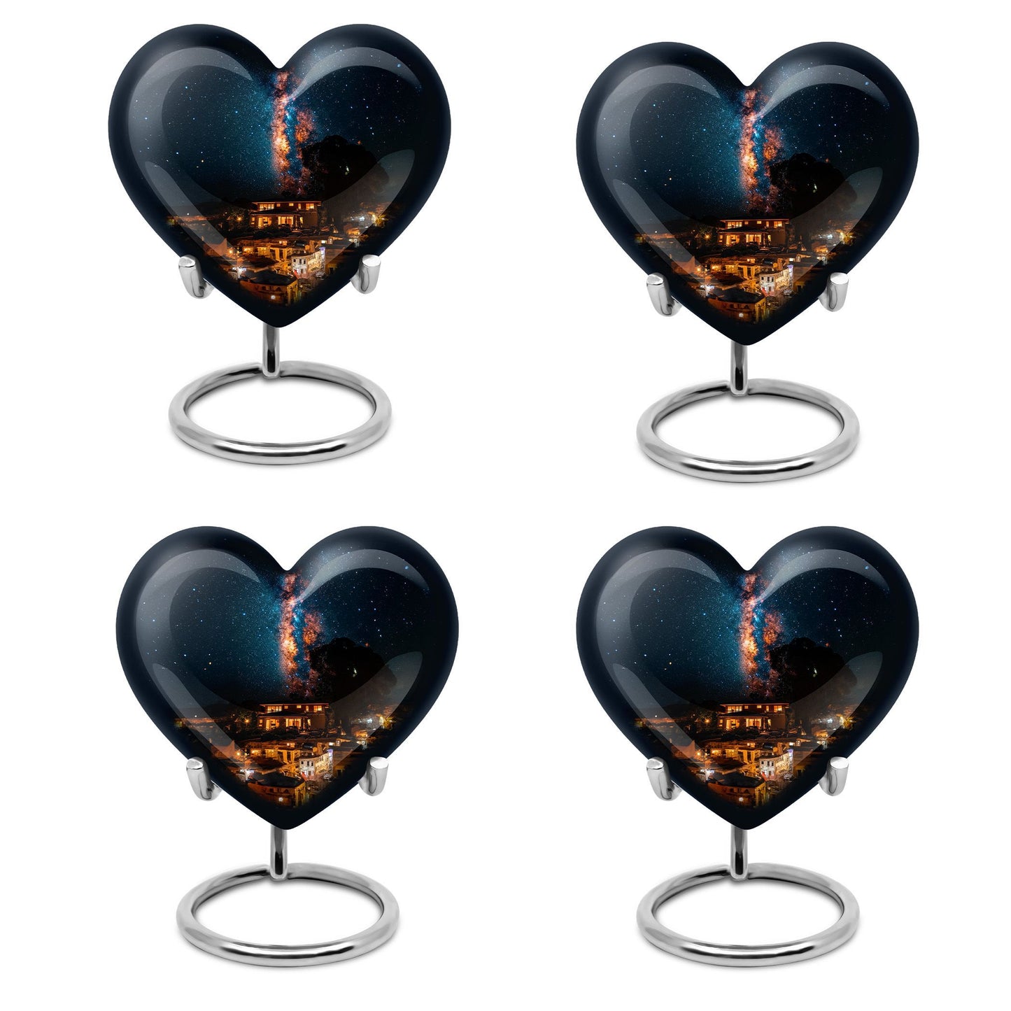 10-inch Galaxy Urn, heart design cremation urn