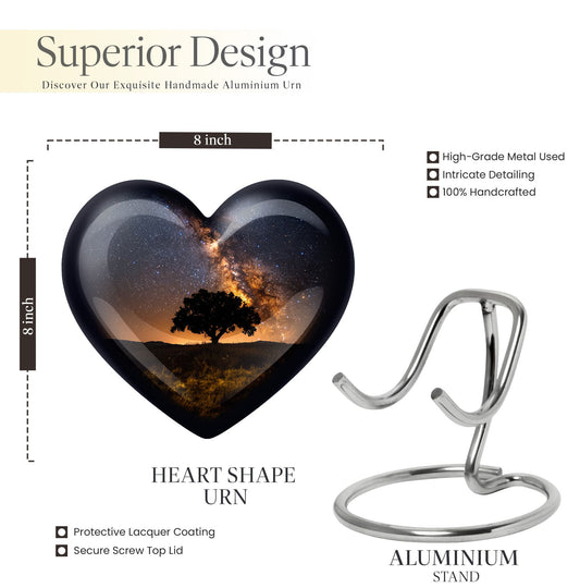 heart design Galaxy Urn