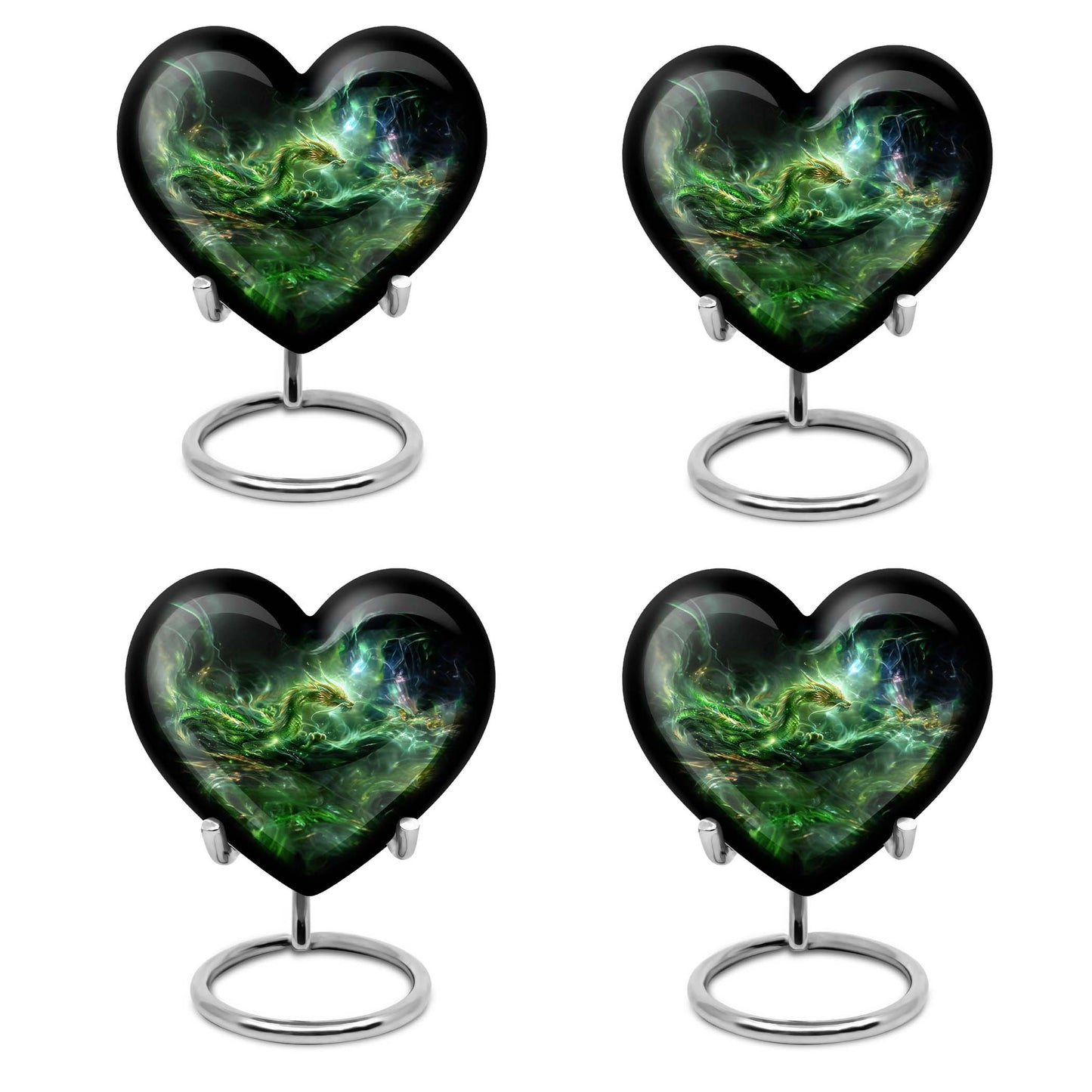 Heart-shaped 10-inch Dragon Urn for cremation and burial,