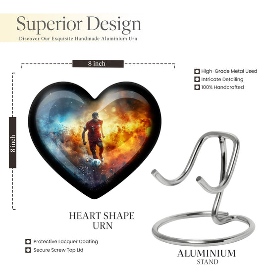 heart-shaped Soccer urn