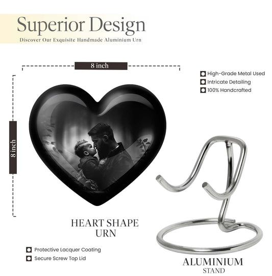 heart designed father urn