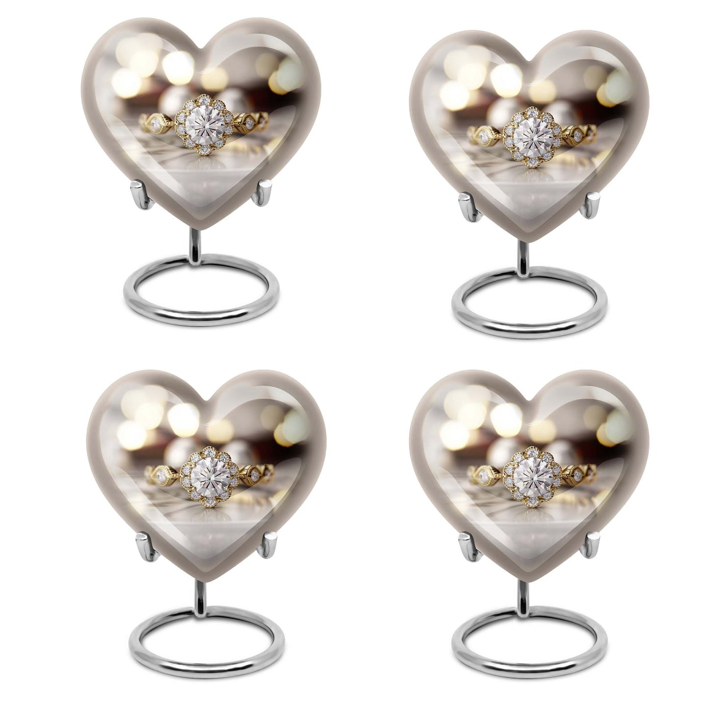 Heart-shaped Ring Urn for adult ashes,
