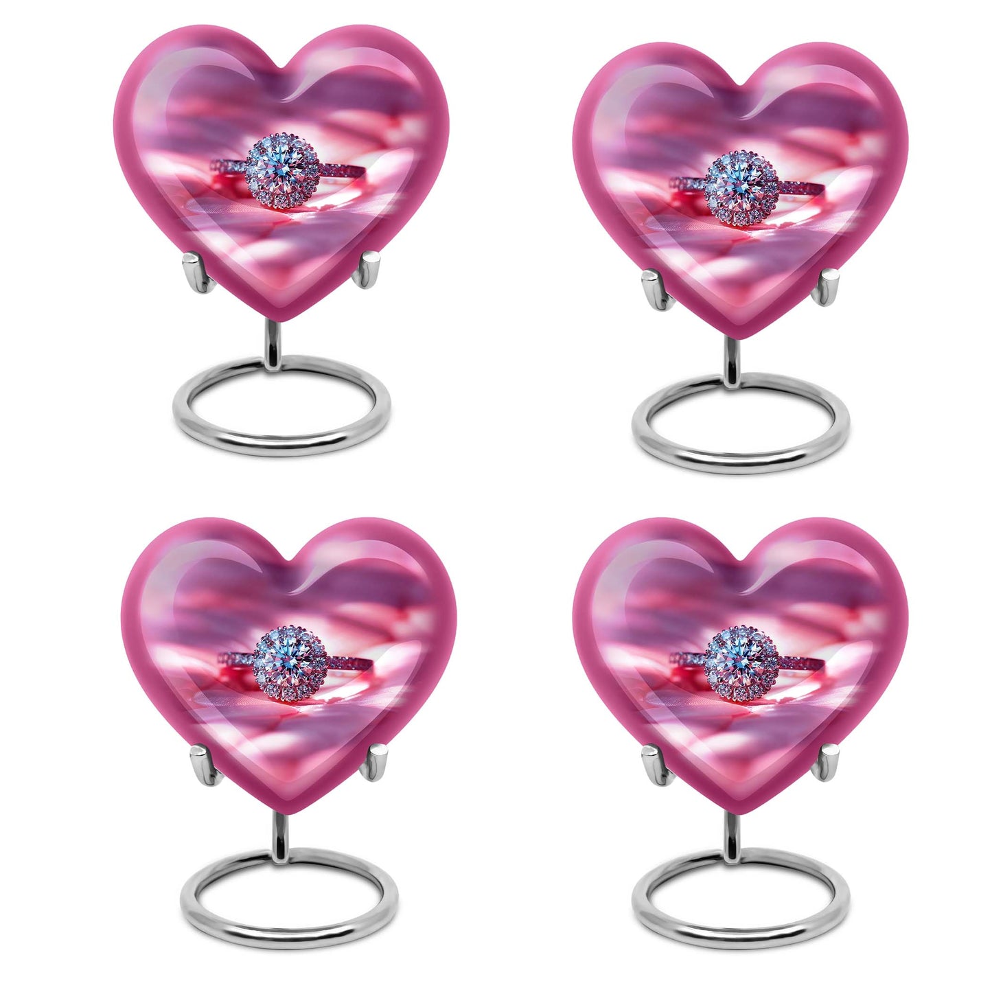 Abstract Heart Urn, Memorial Human Ring Funeral Urn for Men