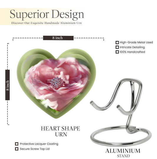 Abstract heart-shaped 10-inch Ring Urn