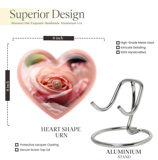 Ring Urn, heart-shaped funeral urn