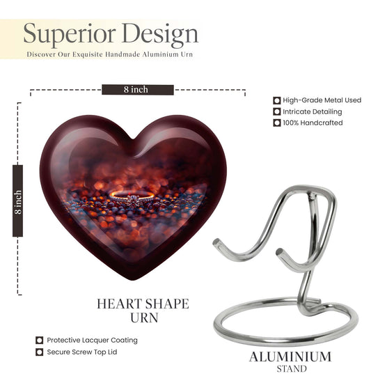heart-shaped ring urn