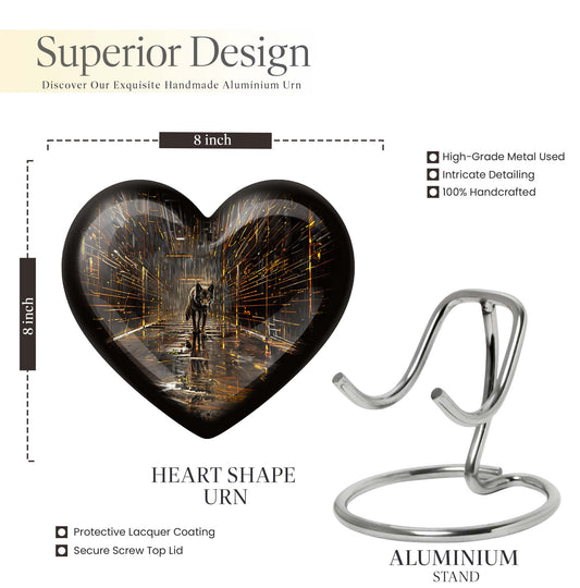 heart-shaped wolf urn