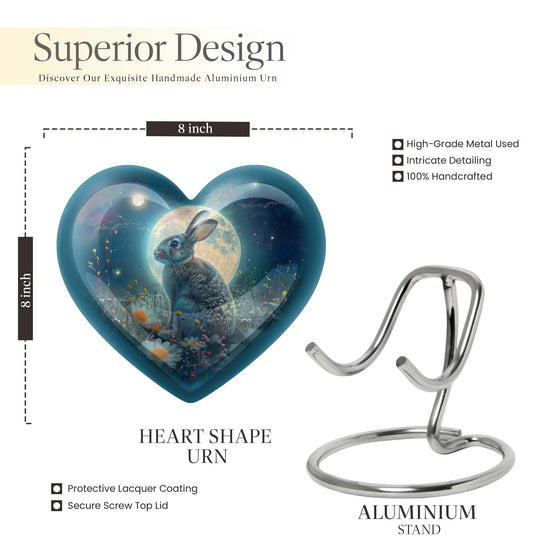 10-inch white bunny moon and heart-designed