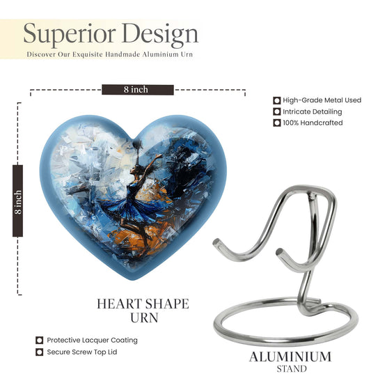 heart-shaped dancing cremation urn