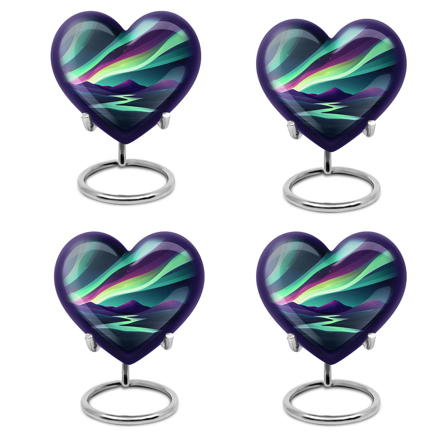 northern lights heart urn