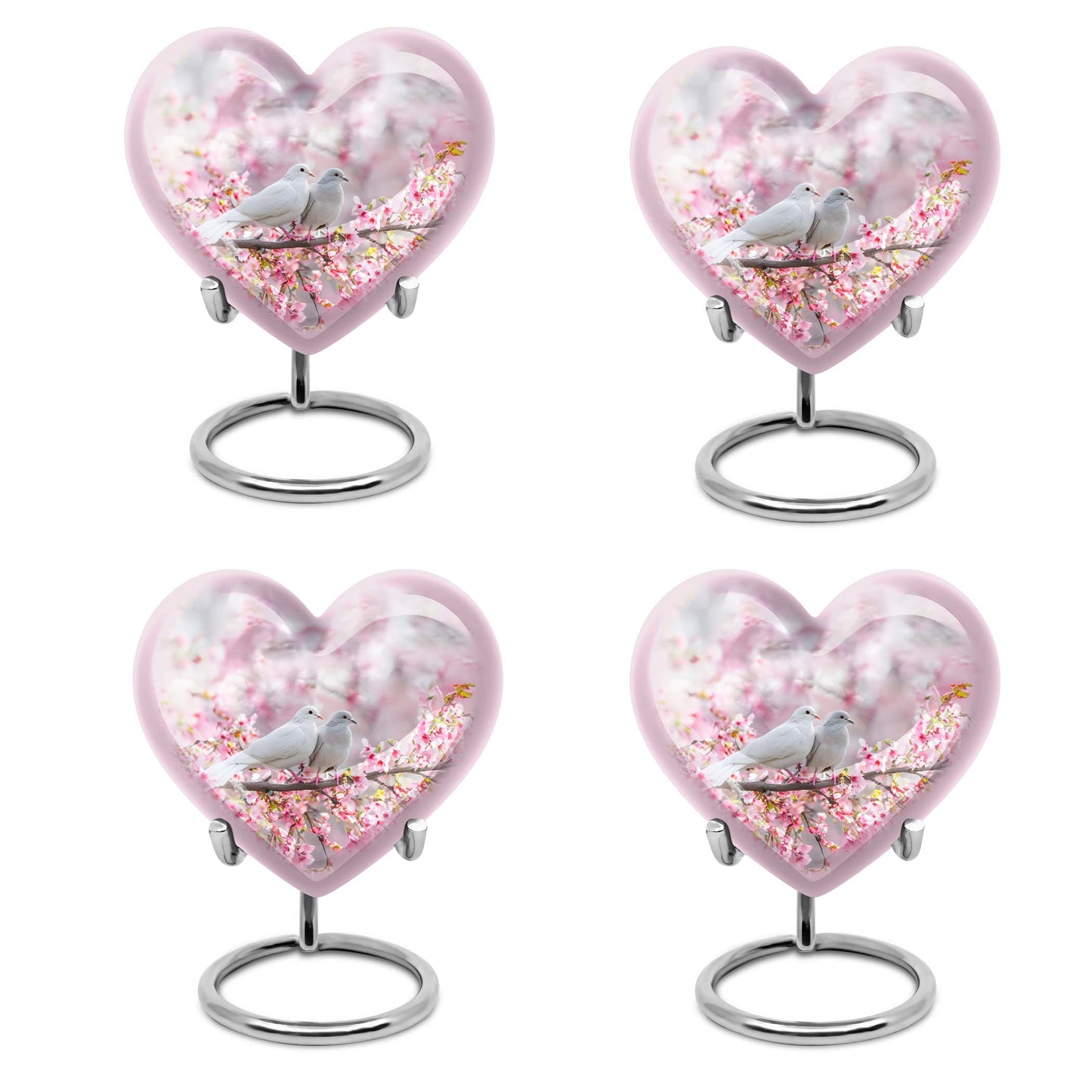 heart-shaped dove burial urn