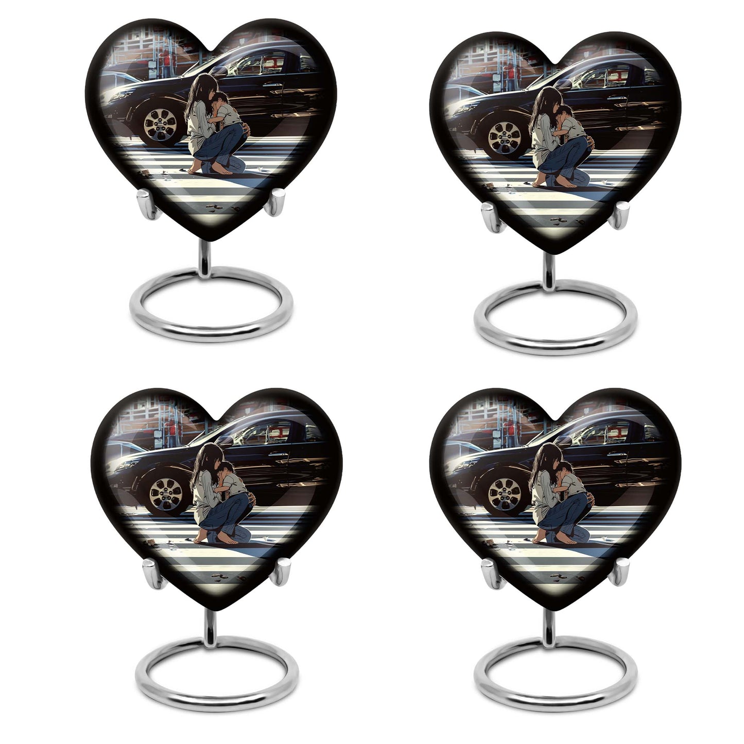 large purple meadow heart urn