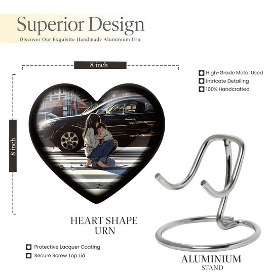 large purple meadow heart urn
