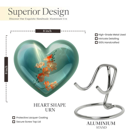 heart-themed flower urn