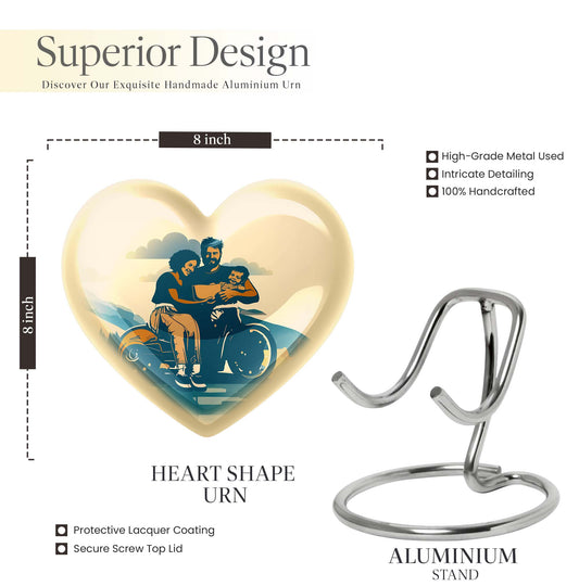 Father son fishing heart urn