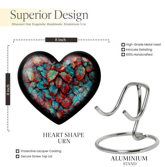 heart shaped feather urn