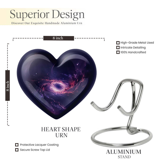 heart-shaped Galaxy urn