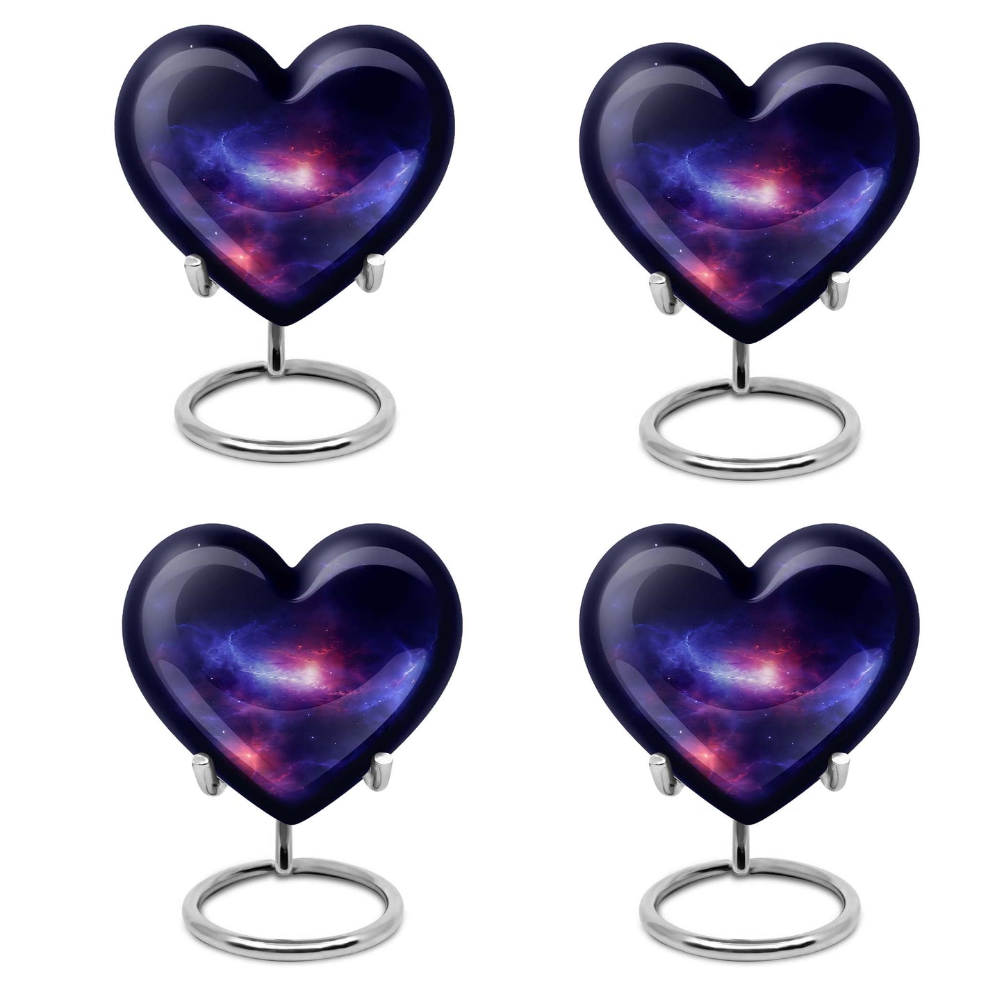 10-inch galaxy Heart Urn in Purple Meadow