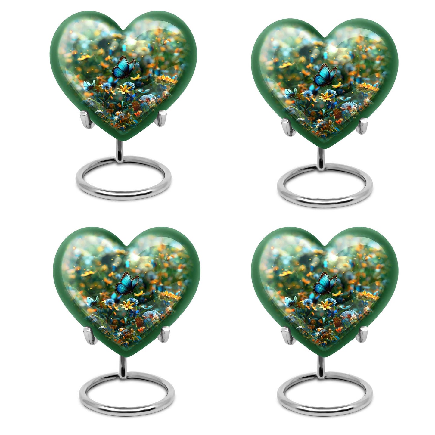 10-inch Heart-shaped Butterfly Cremation Urn